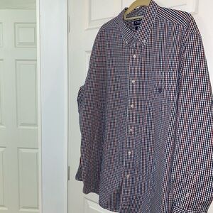 Chaps Casual Button Down Shirt Blue and‎ Red